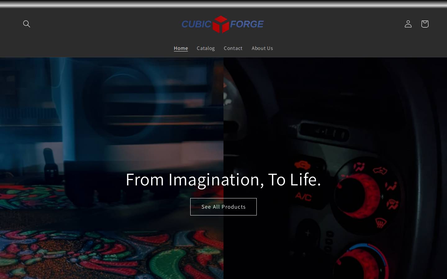 cubicforge.com homepage screenshot