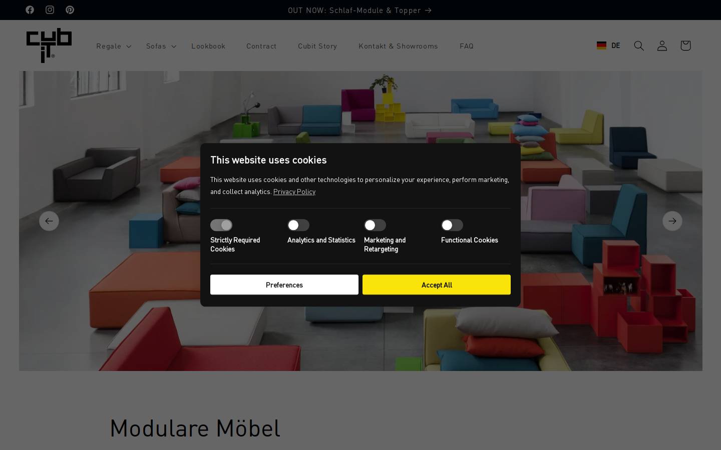 Cubit homepage screenshot