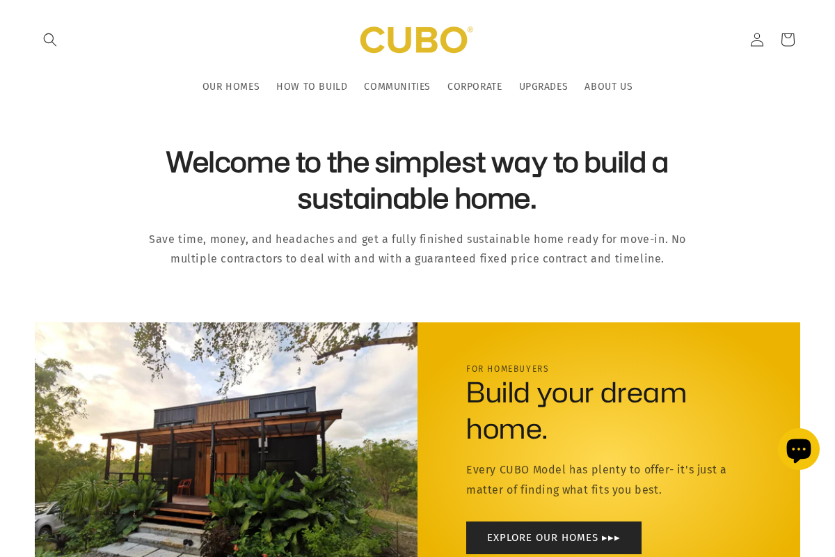 CUBO Modular Inc. homepage screenshot