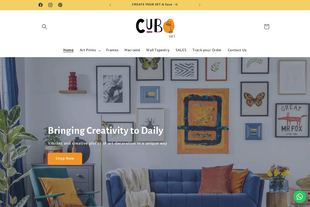 cuboart.com homepage screenshot