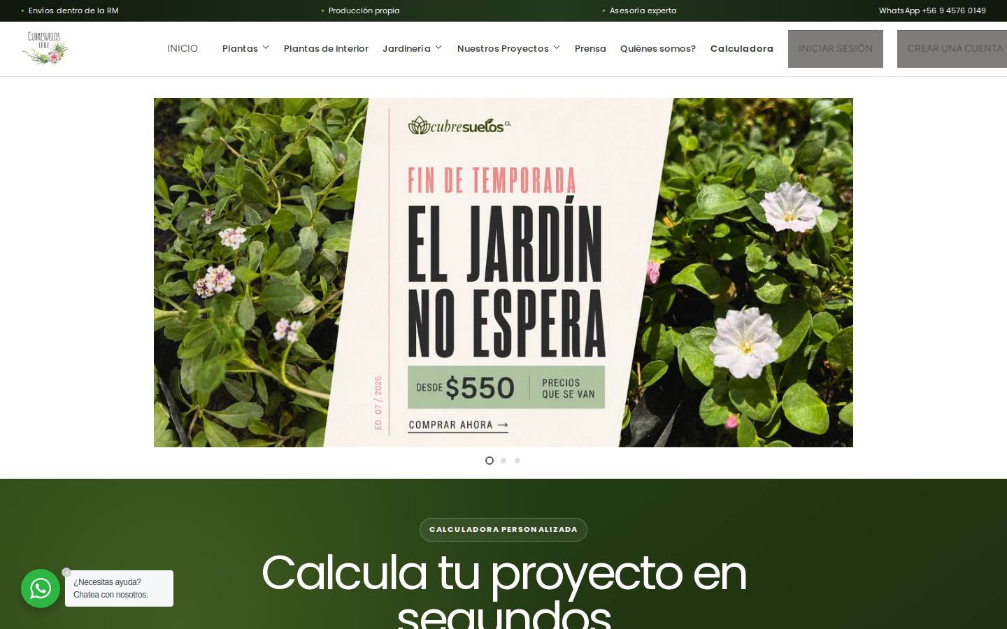 cubresueloschile.cl homepage screenshot