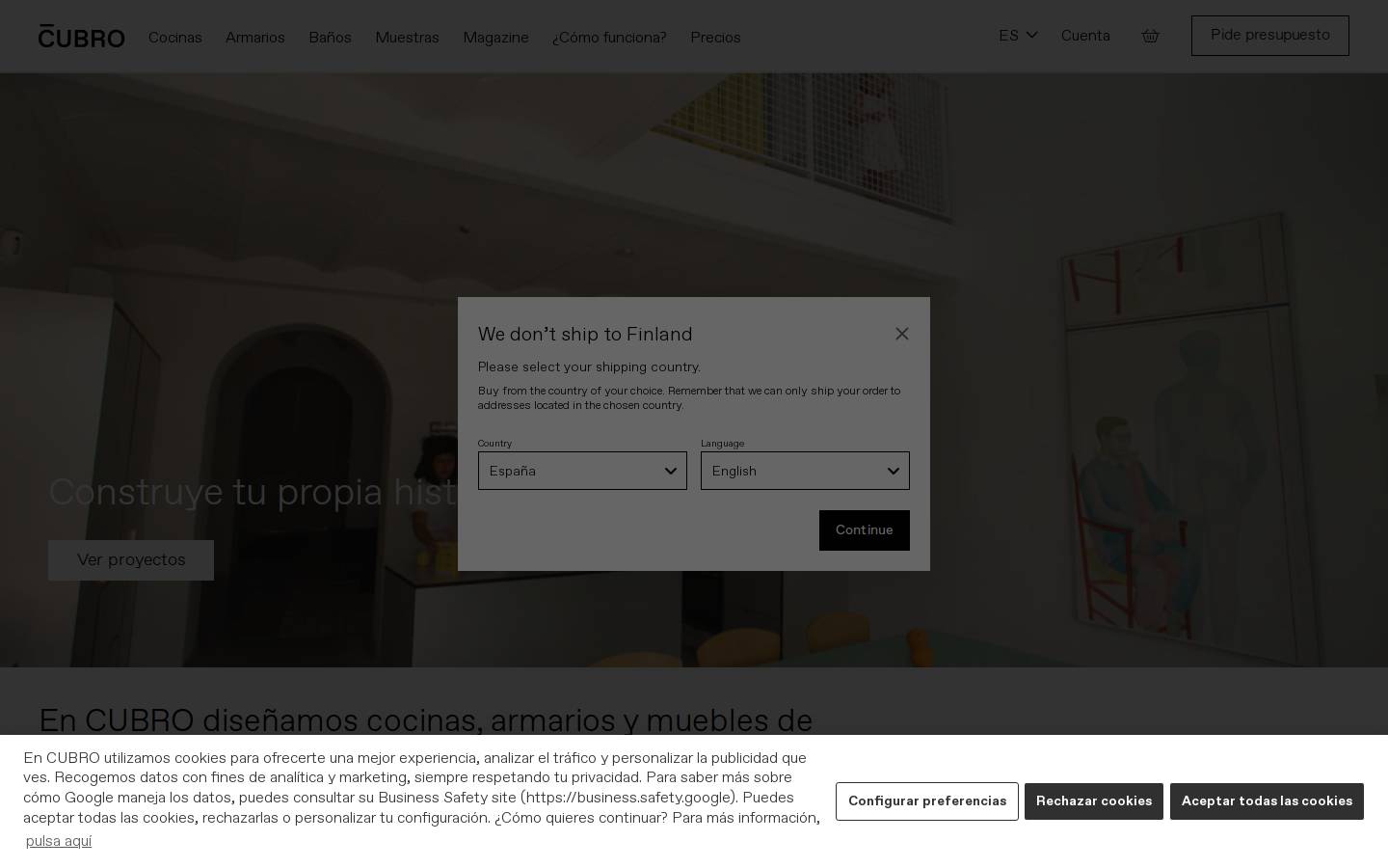 CUBRO homepage screenshot
