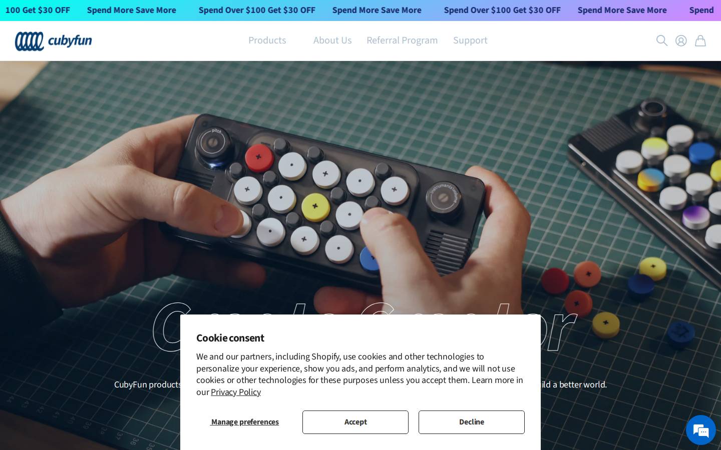 cubyfun.com homepage screenshot