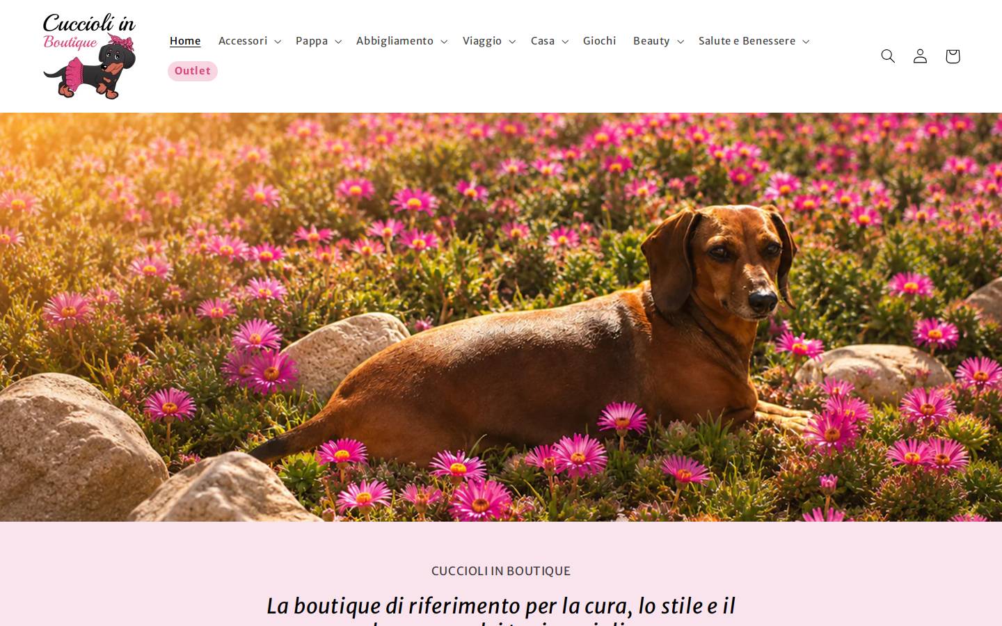 cuccioliinboutique.it homepage screenshot
