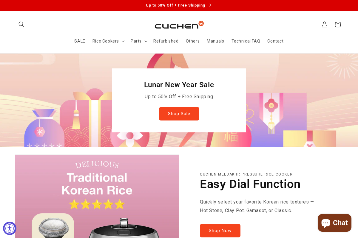 Cuchen US homepage screenshot