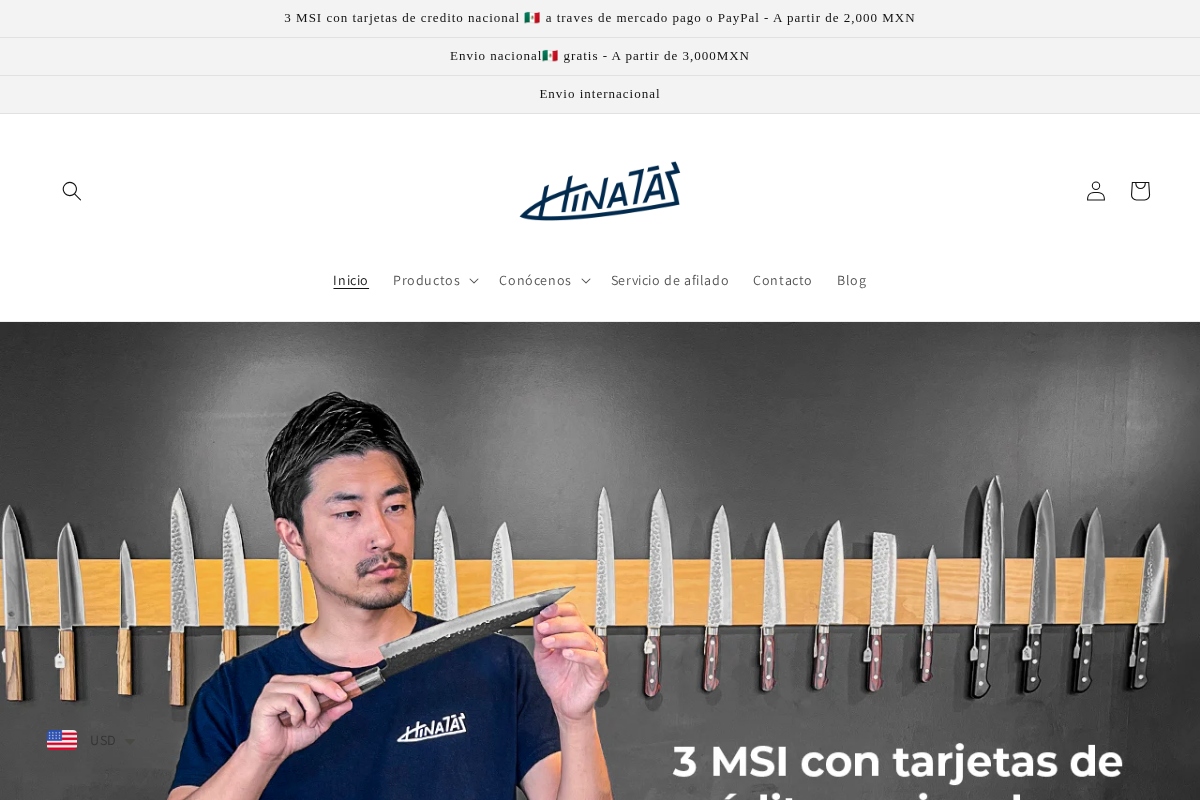 HINATAMX homepage screenshot