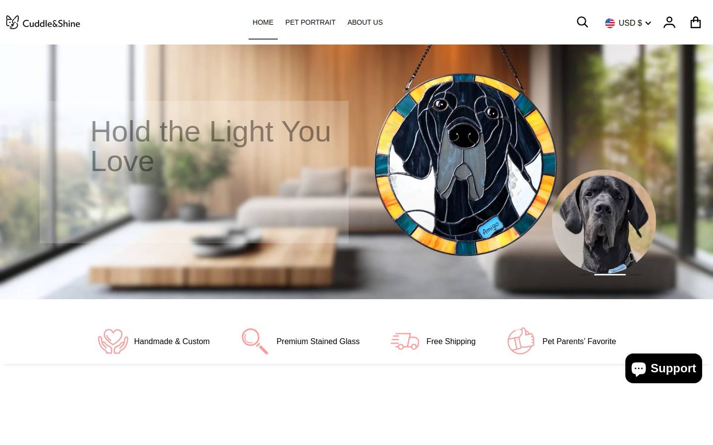 cuddleandshine.com homepage screenshot