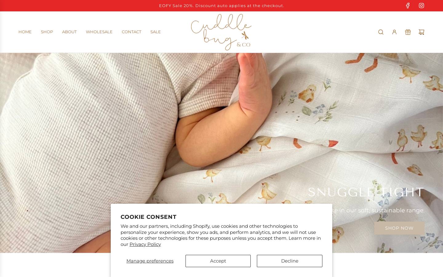 cuddlebugco.com homepage screenshot