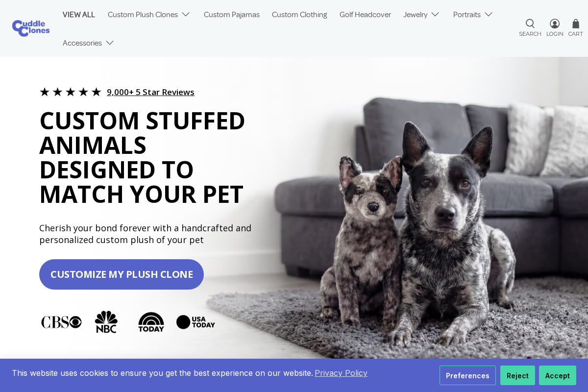 Cuddle Clones homepage screenshot