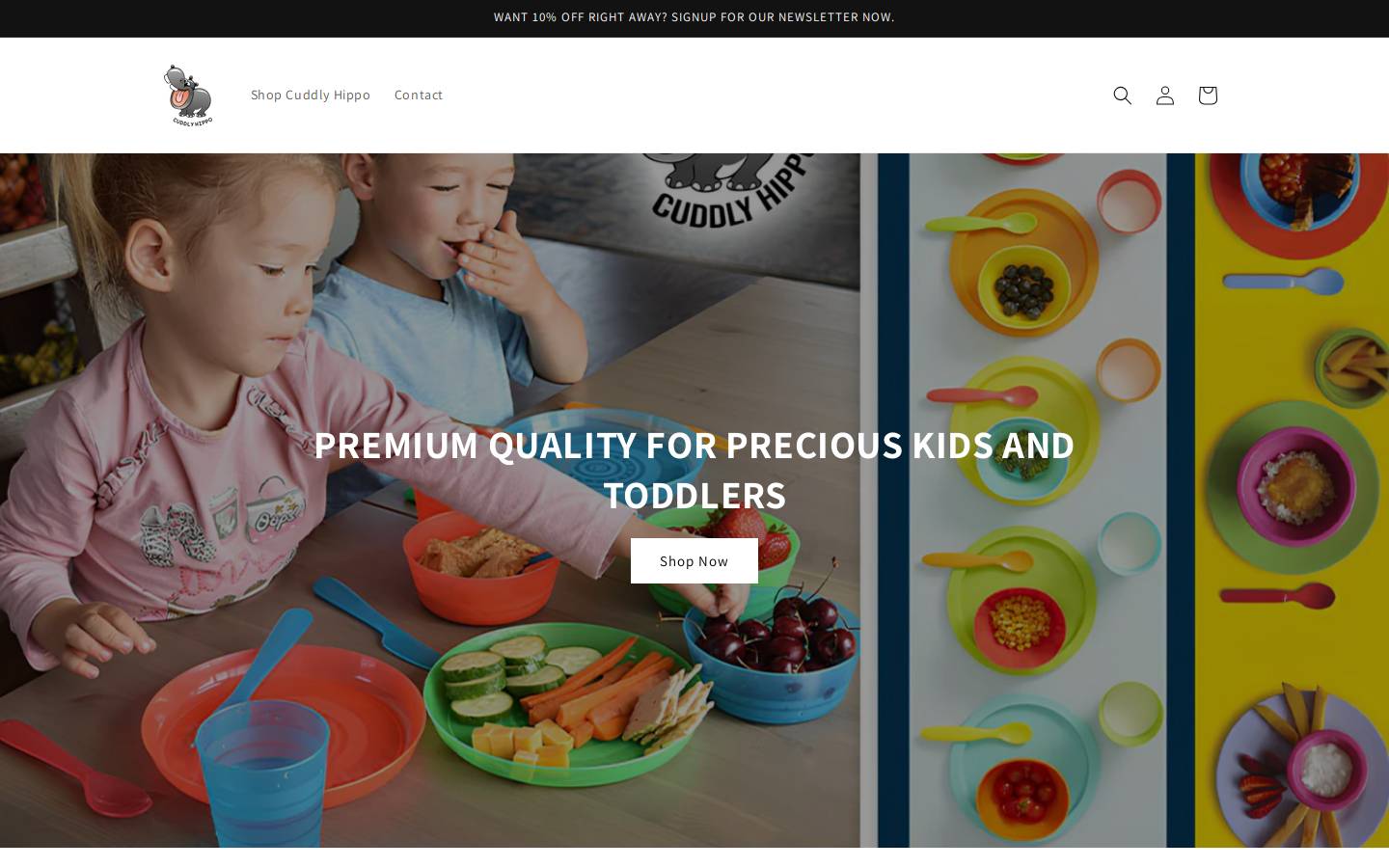 cuddlyhippo.com homepage screenshot