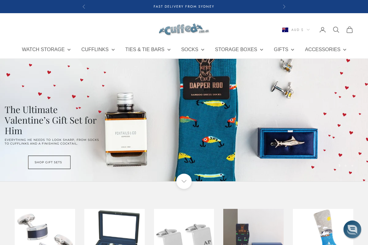 Cuffed.com.au homepage screenshot