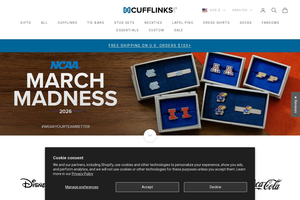 CuffLinks.com homepage screenshot