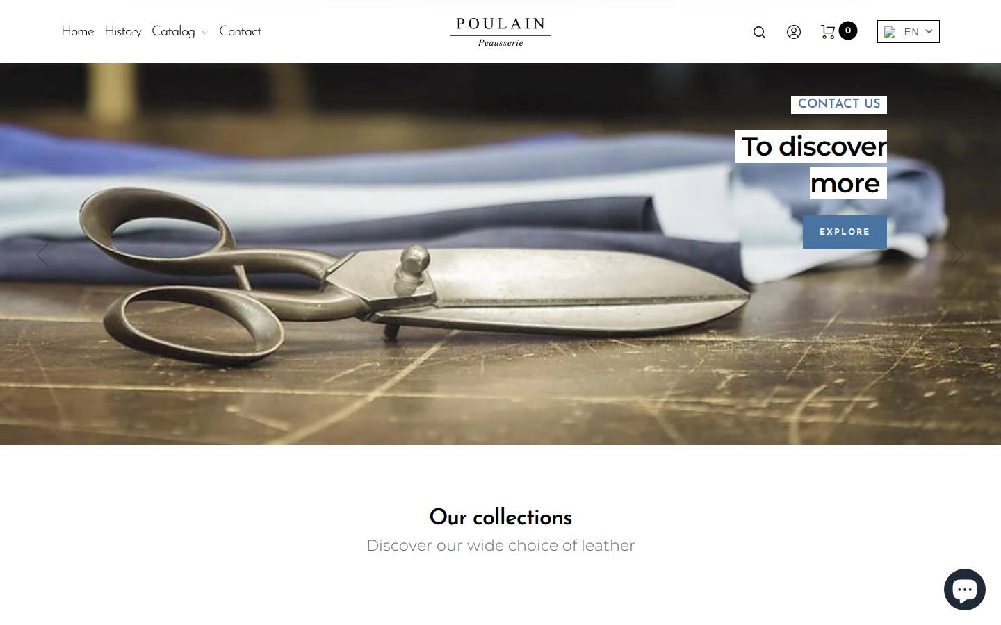 cuirs-poulain.com homepage screenshot