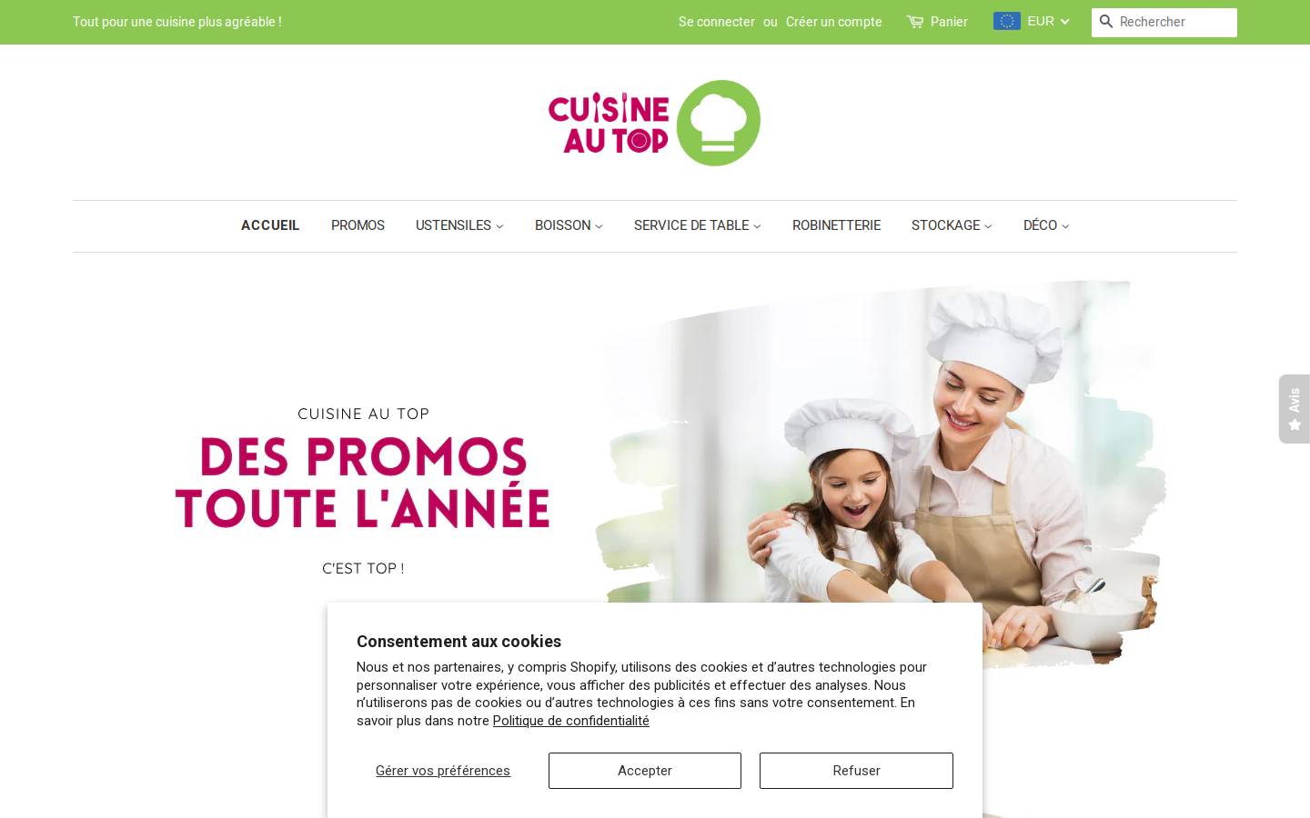 cuisineautop.com homepage screenshot