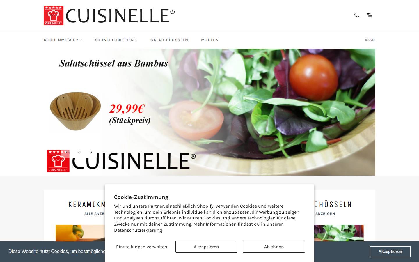 cuisinelle.eu homepage screenshot