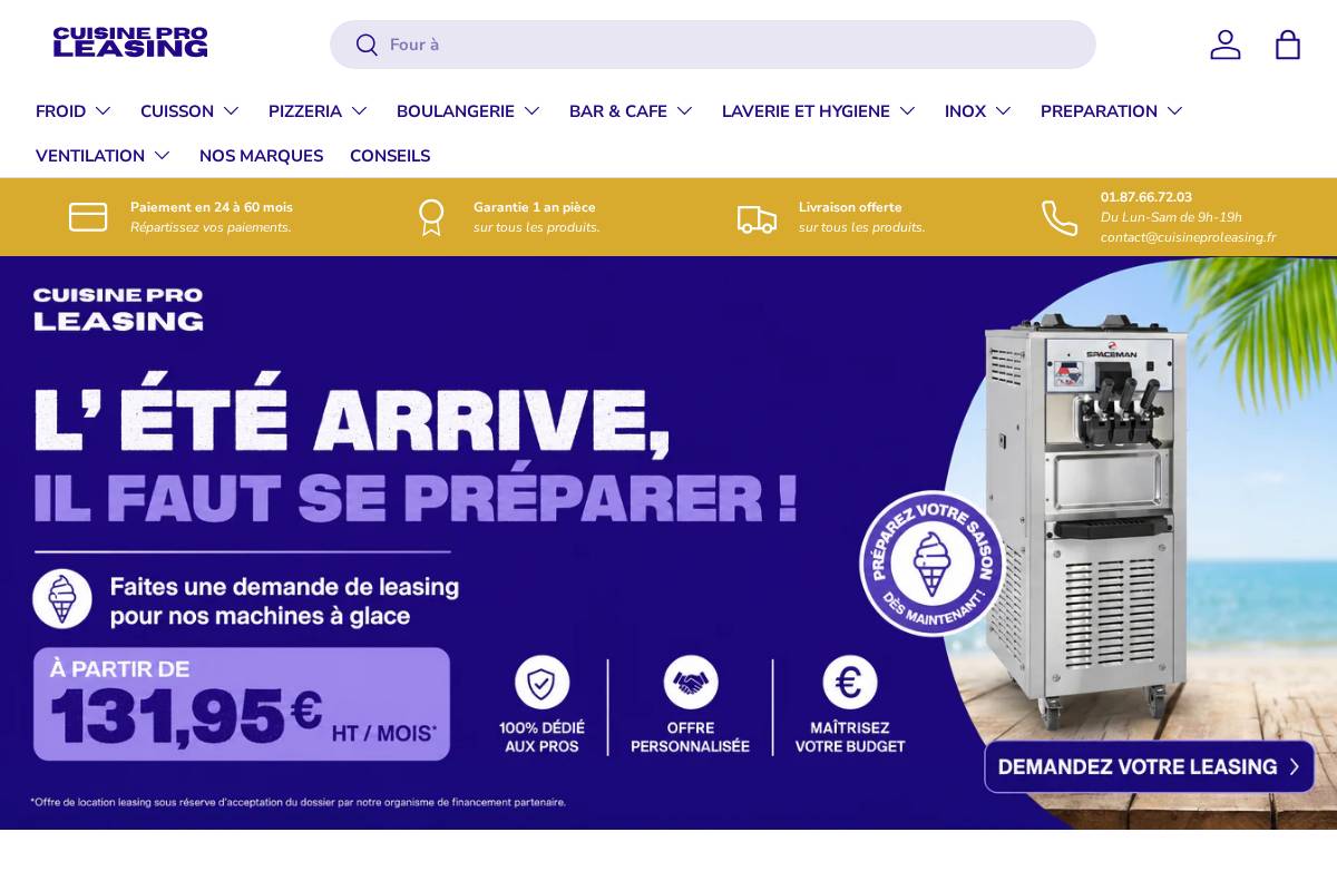 Cuisine Pro Leasing homepage screenshot