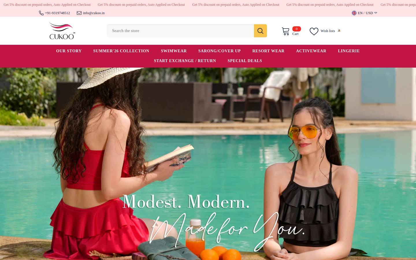 Cukoo homepage screenshot