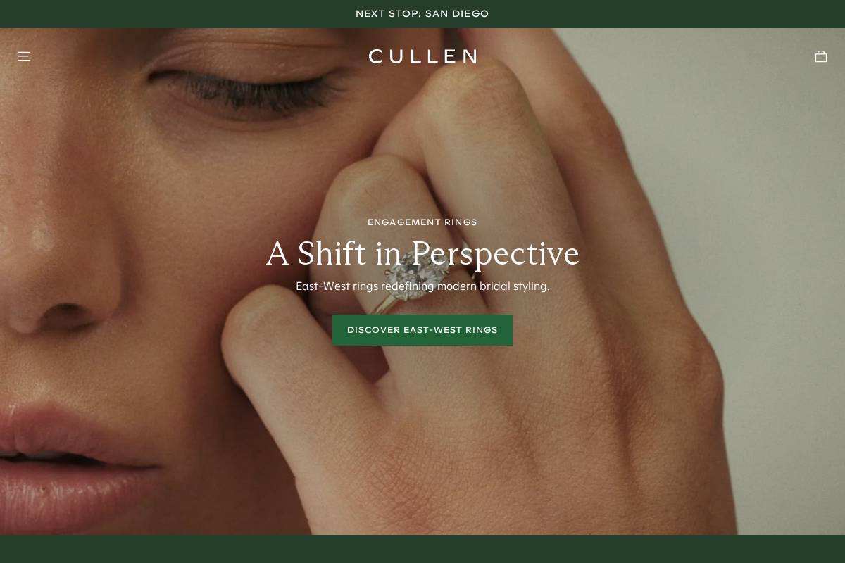 Cullen Jewellery homepage screenshot