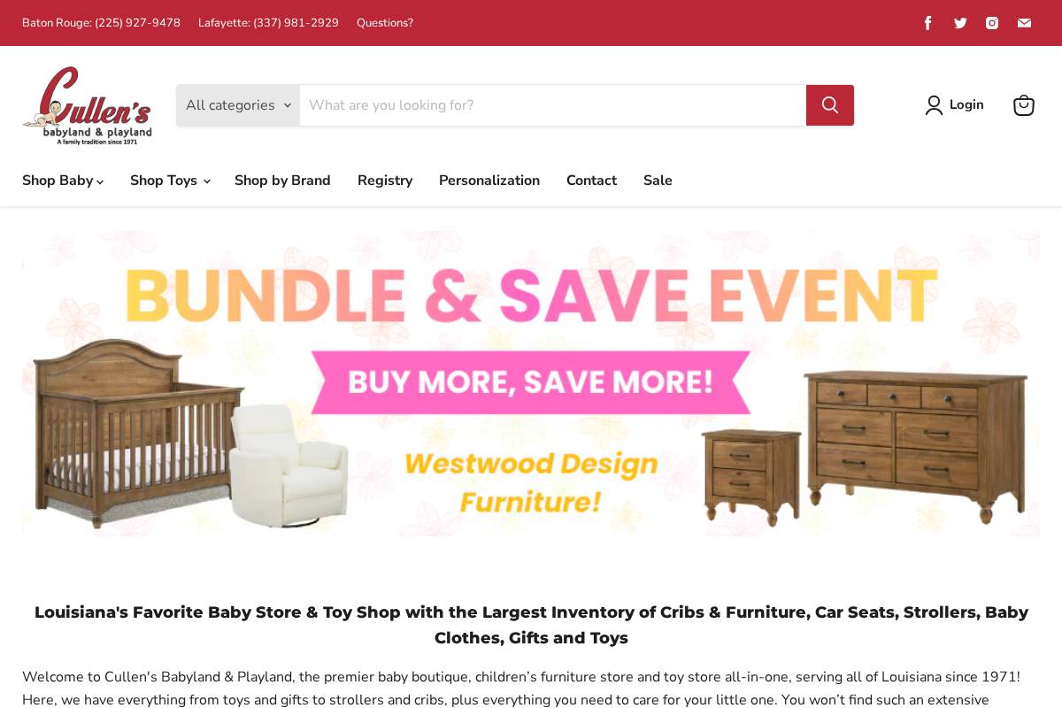 cullensbabyland.us homepage screenshot