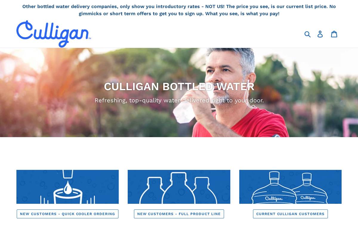 culliganbw.com homepage screenshot