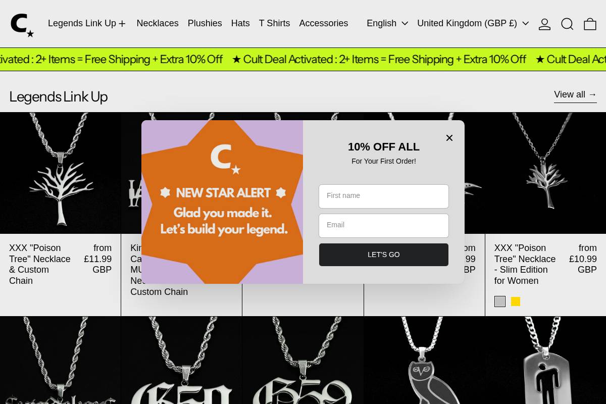 Cult Star homepage screenshot