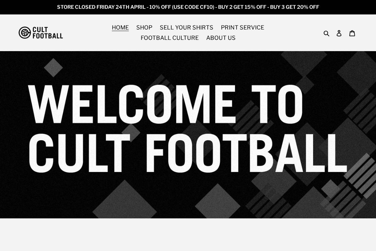 Cult Football Limited homepage screenshot