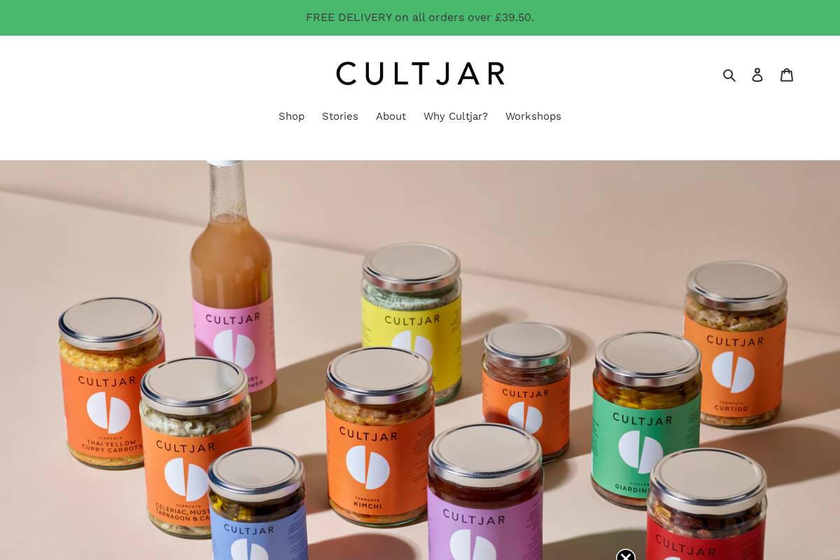 Cultjar homepage screenshot
