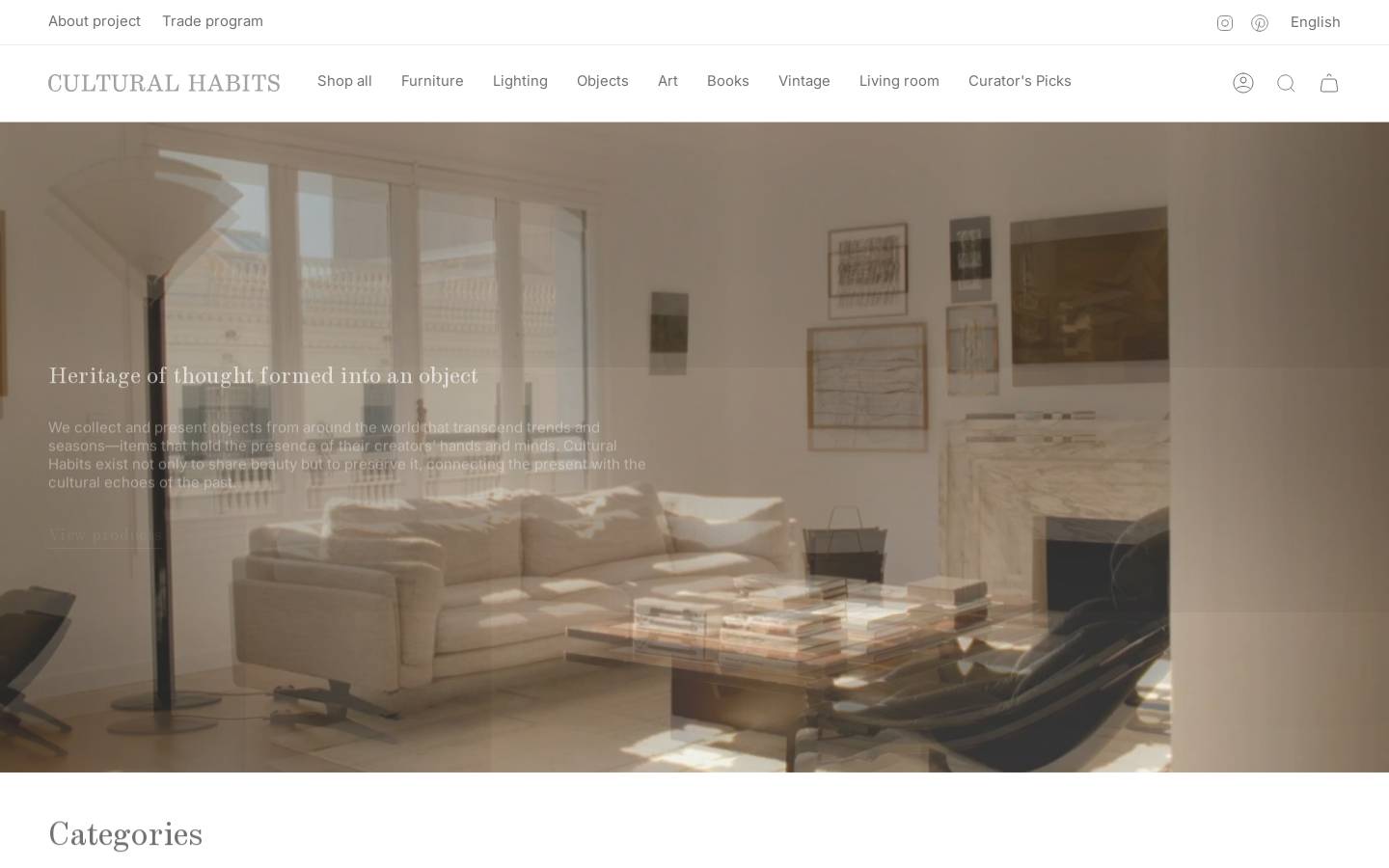 Cultural Habits homepage screenshot