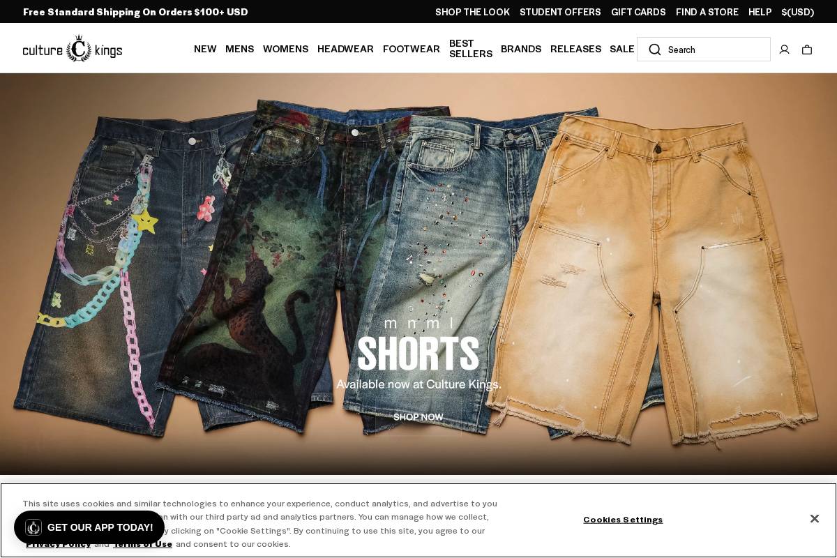 Culture Kings homepage screenshot