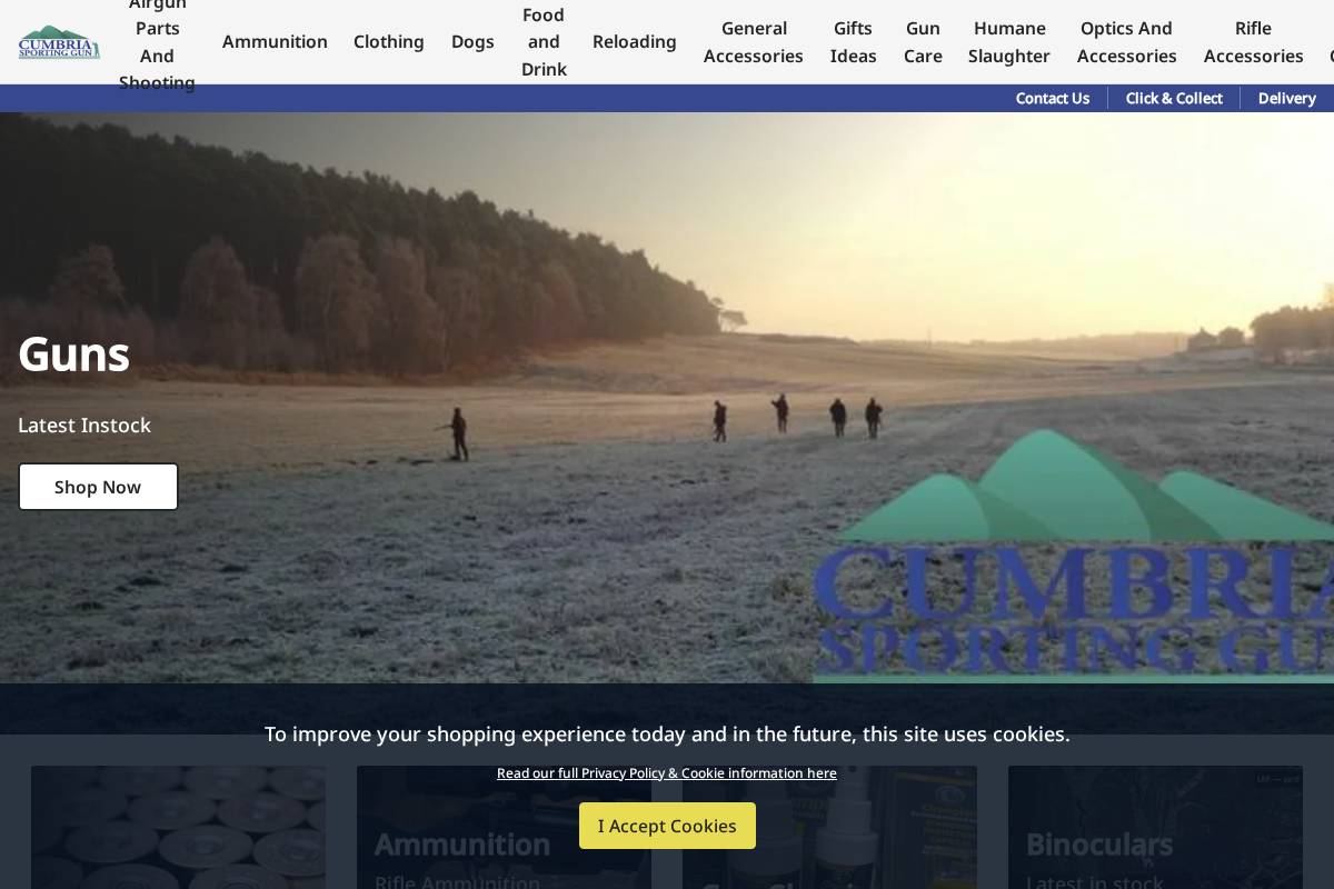 Cumbriasportinggun homepage screenshot