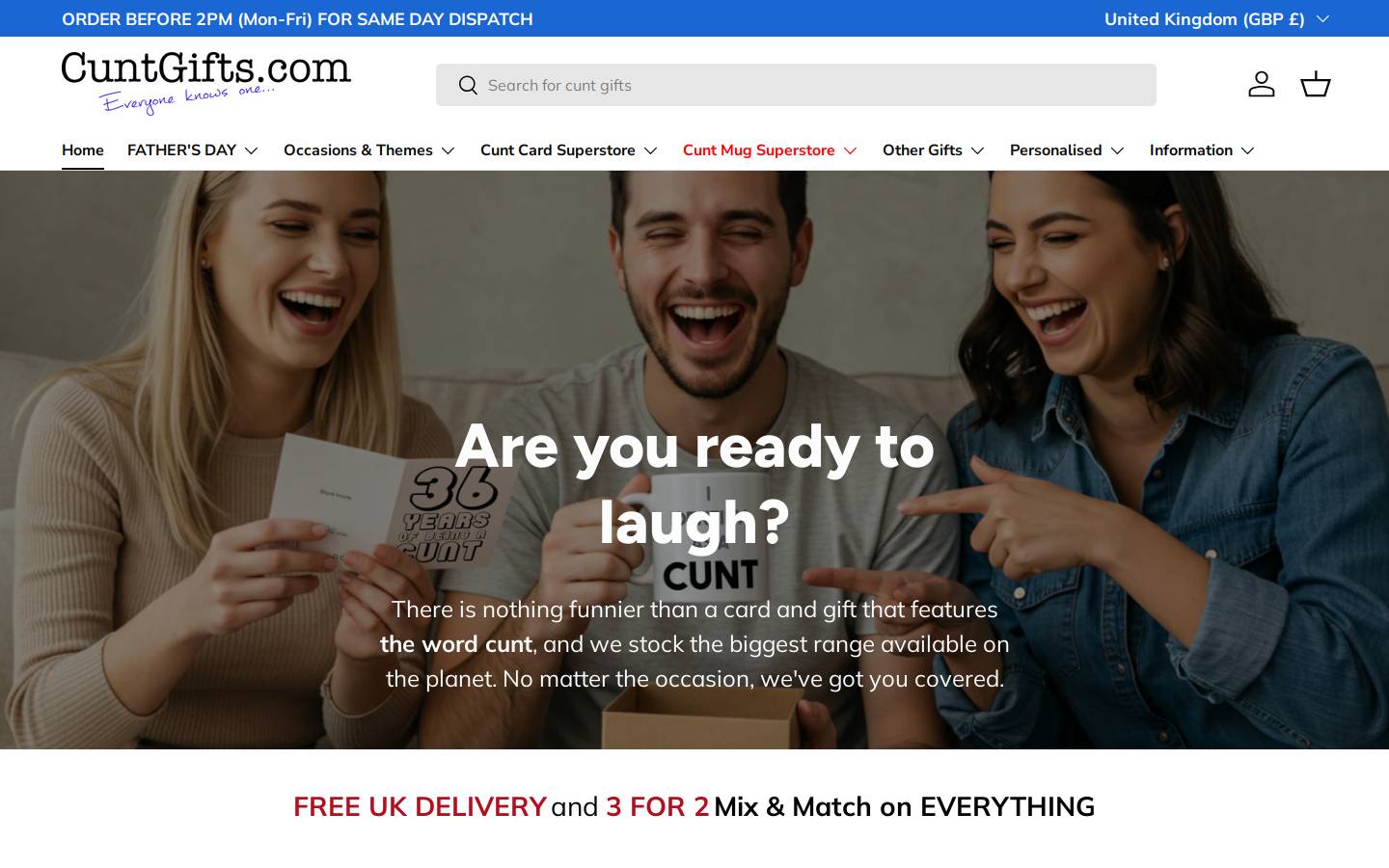CuntGifts.com homepage screenshot