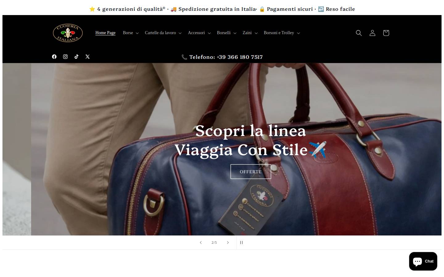 Cuoieria Italiana homepage screenshot