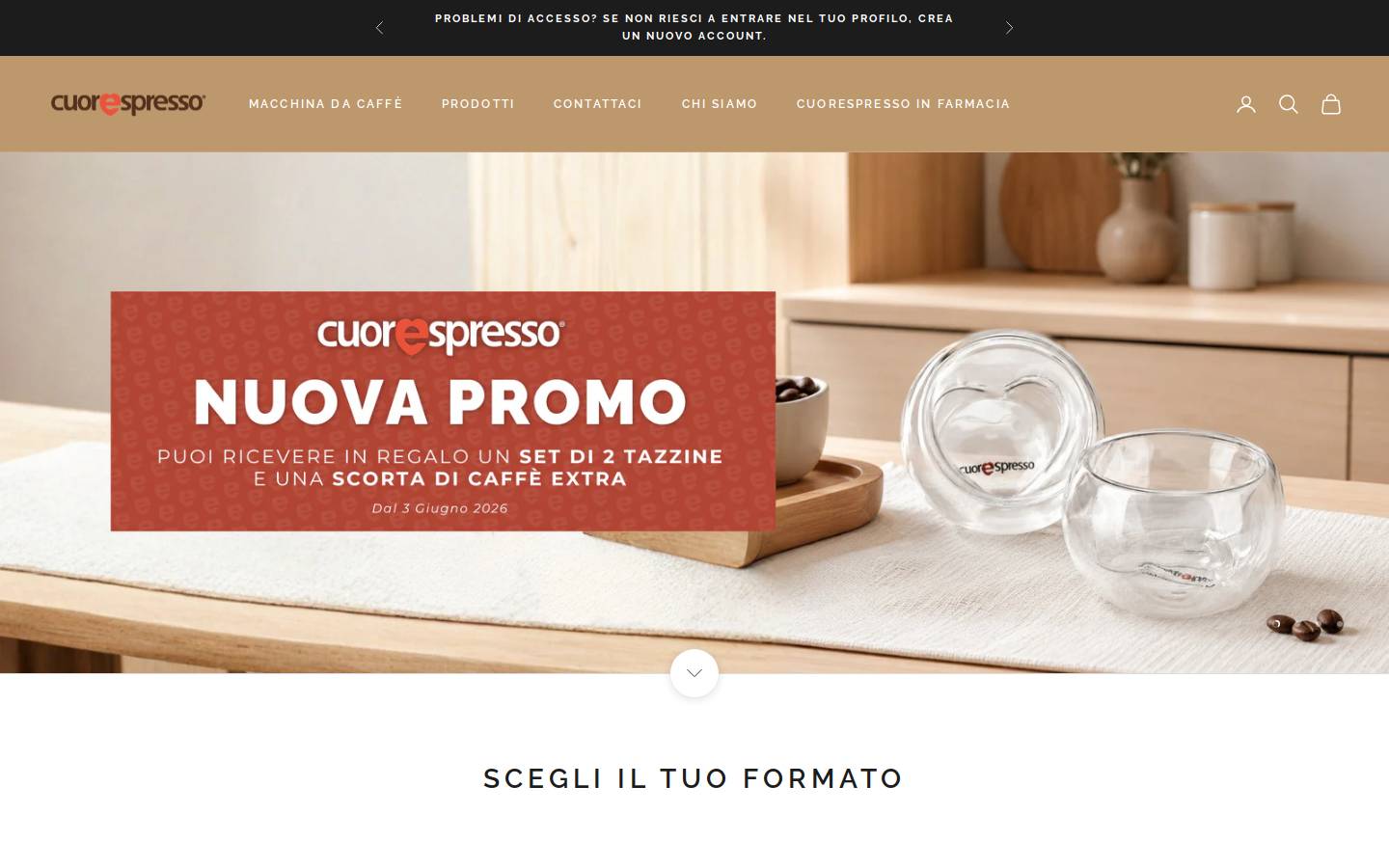 Cuorespresso homepage screenshot