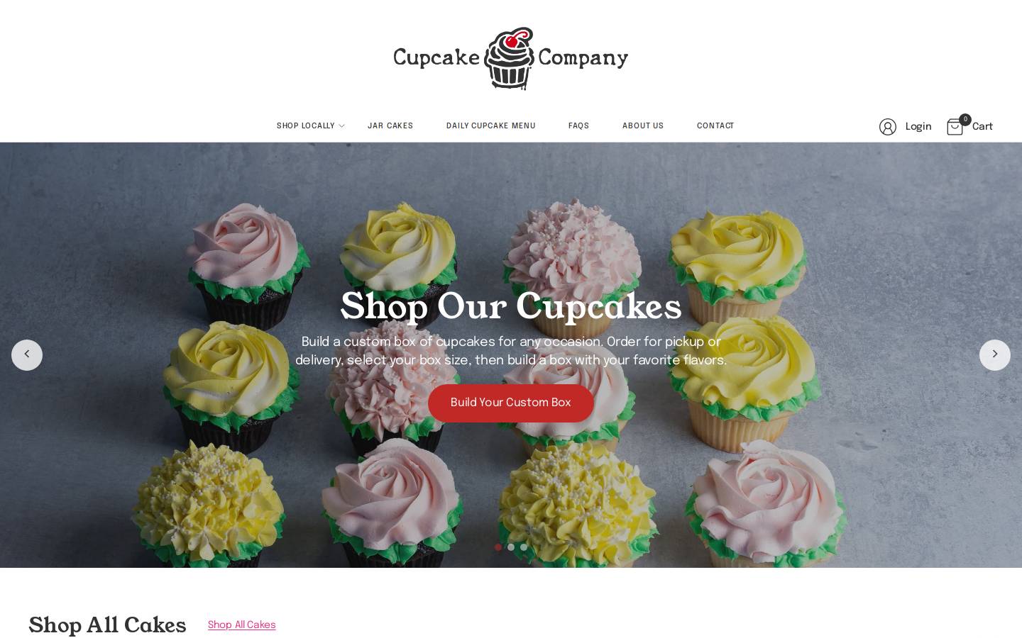 cupcakeco.com homepage screenshot