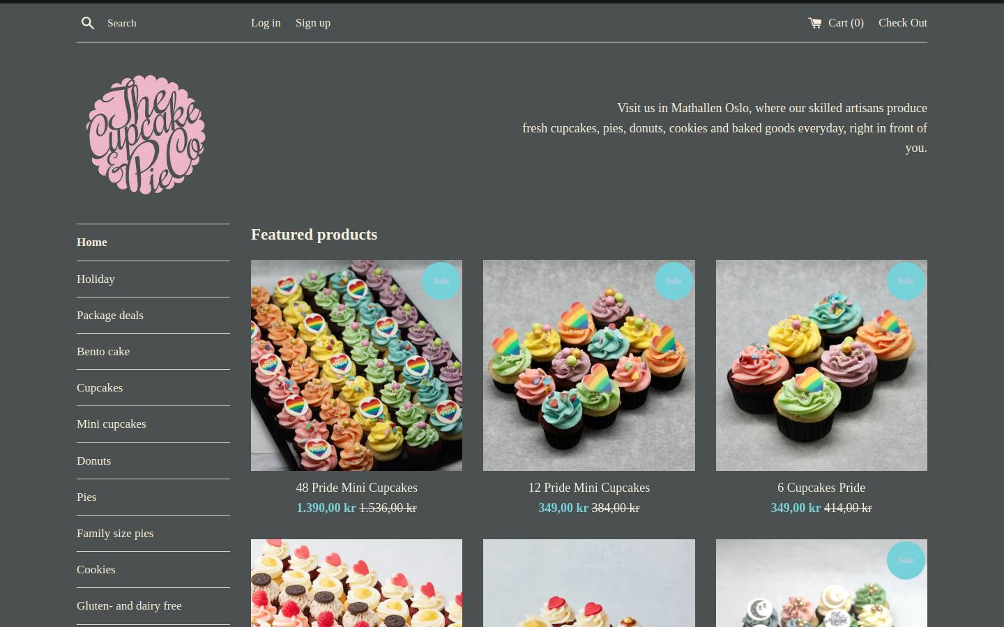 cupcakesoslo.no homepage screenshot