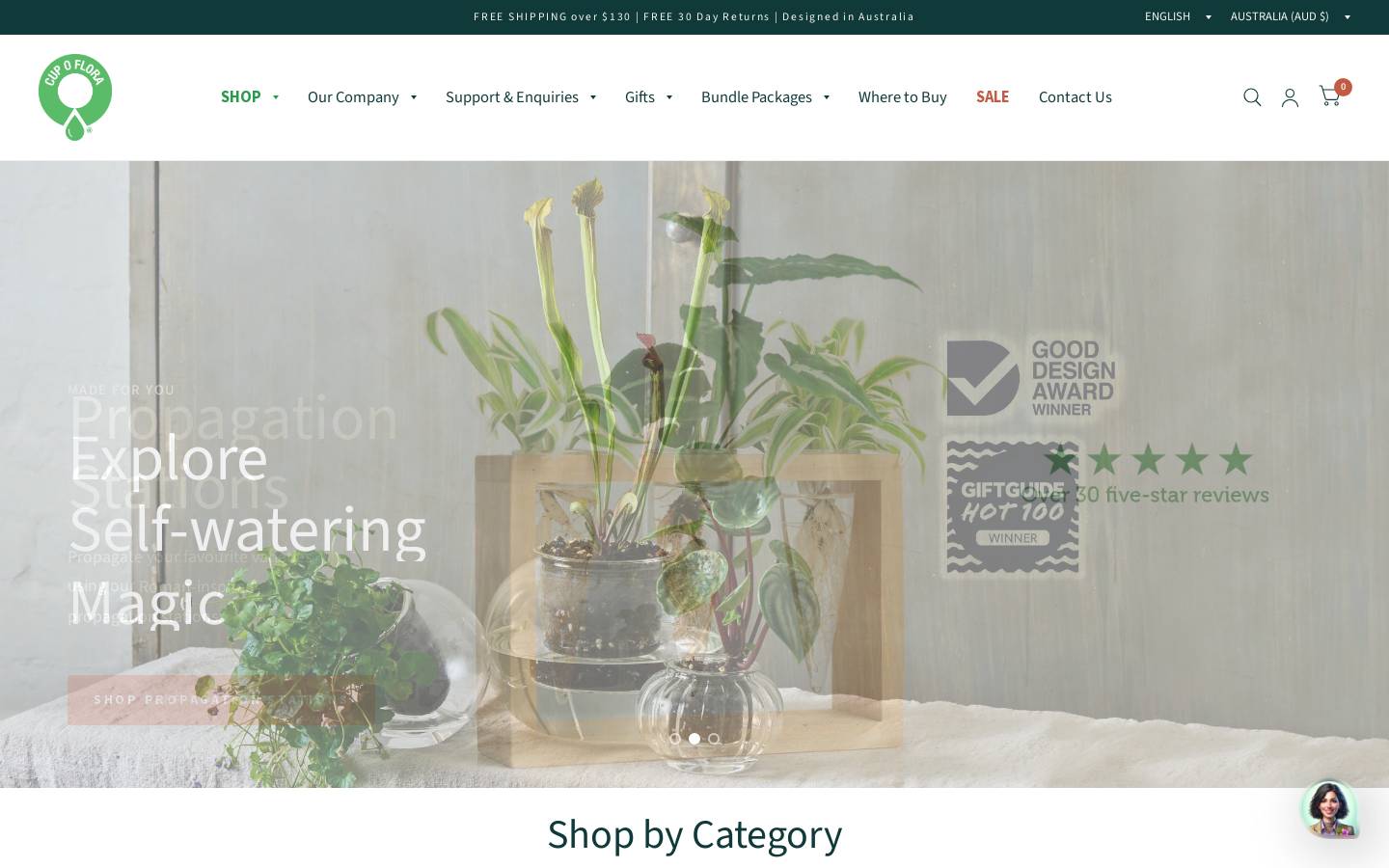 cupoflora.com.au homepage screenshot