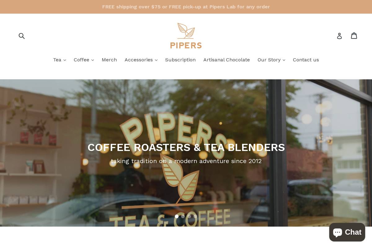 cupofpipers.com homepage screenshot