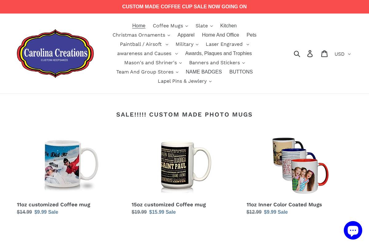 cupsnmore.com homepage screenshot
