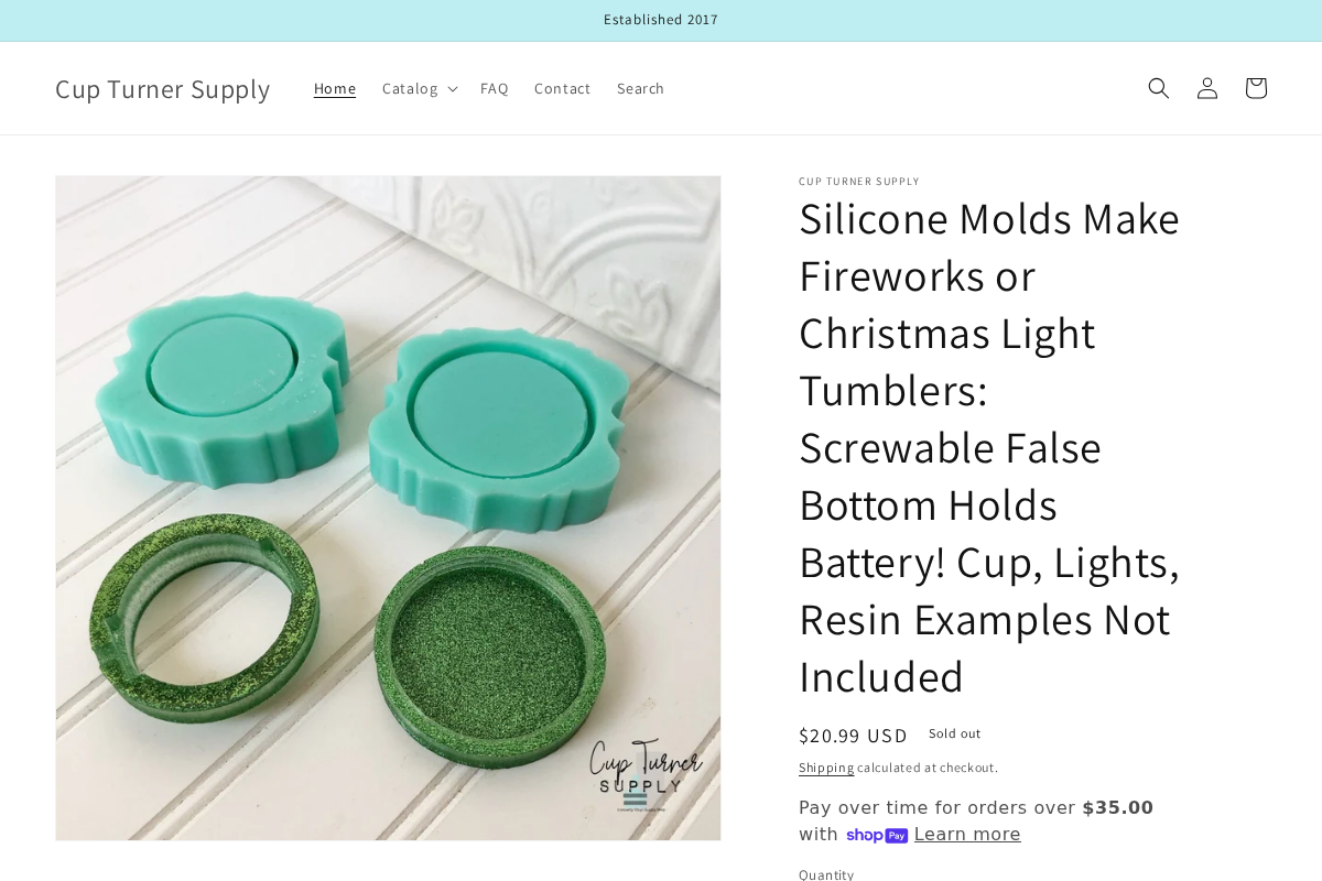 Cup Turner Supply homepage screenshot