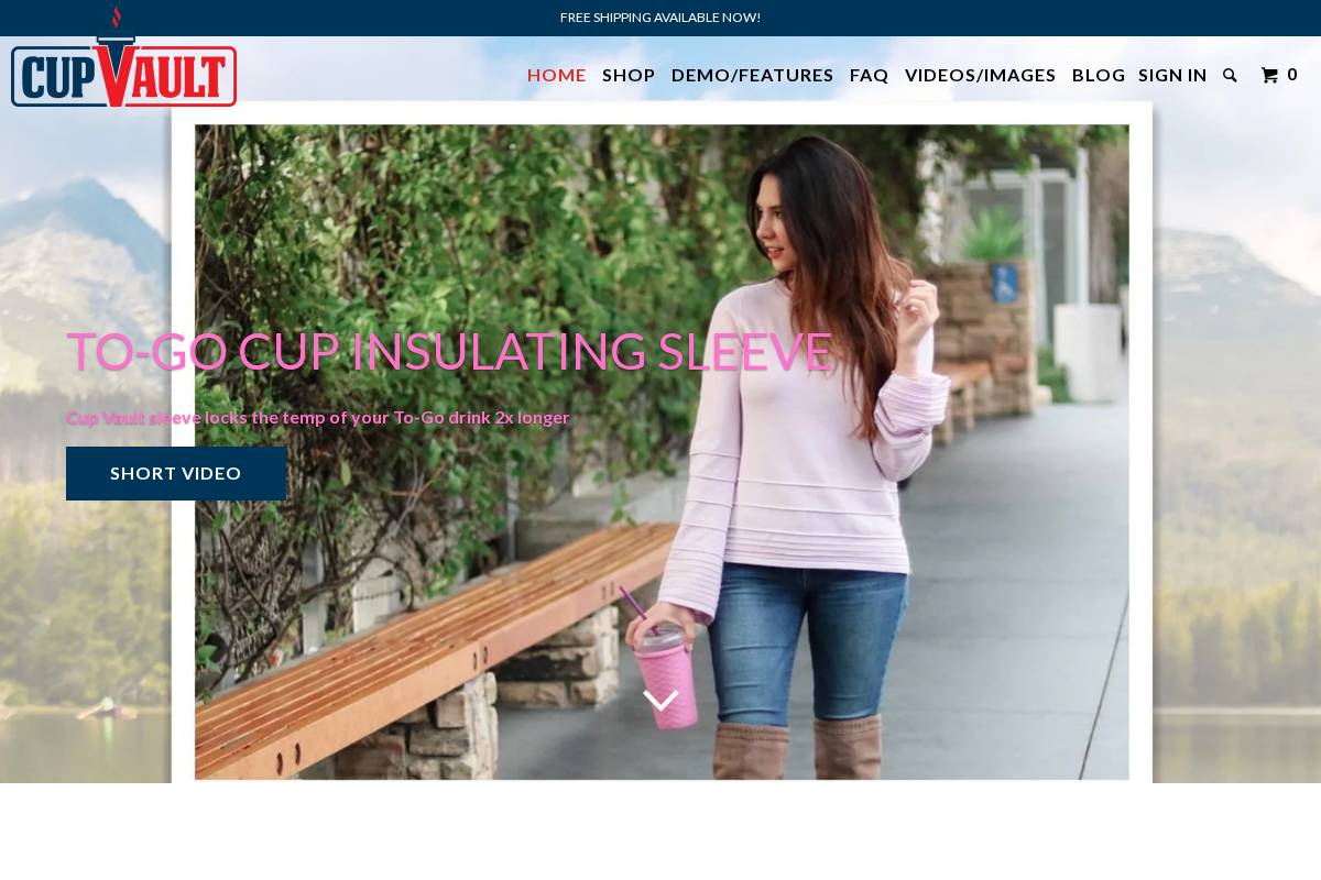 cupvault.com homepage screenshot