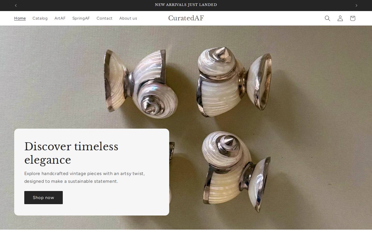curatedaf.shop homepage screenshot