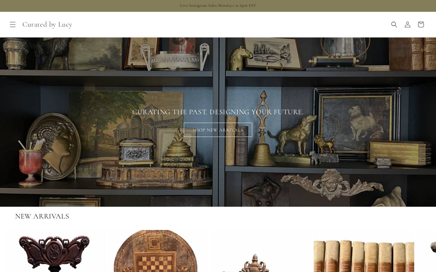 curatedbylucy.com homepage screenshot
