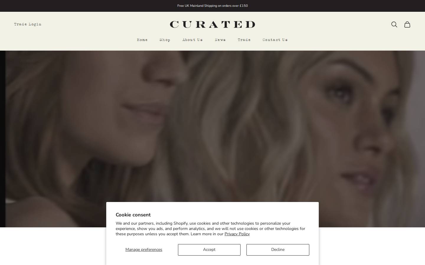 curatedhairextensions.com homepage screenshot