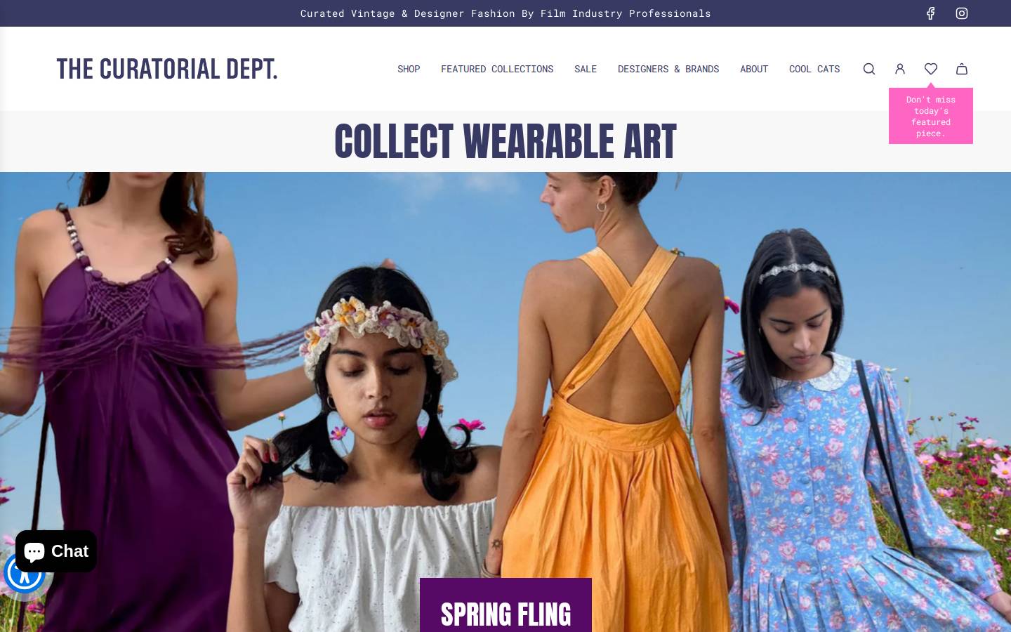 curatorialdept.com homepage screenshot