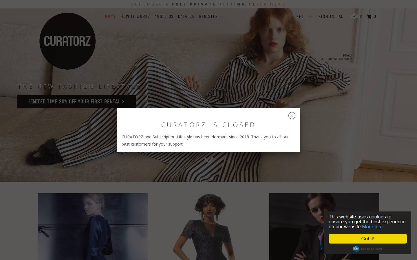 curatorz.se homepage screenshot