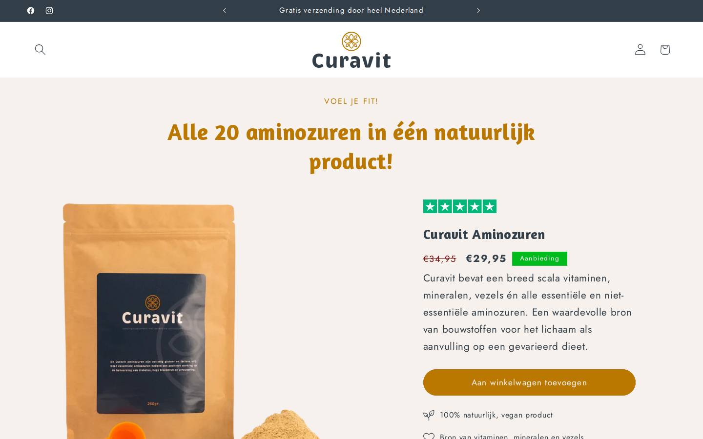 curavit.nl homepage screenshot