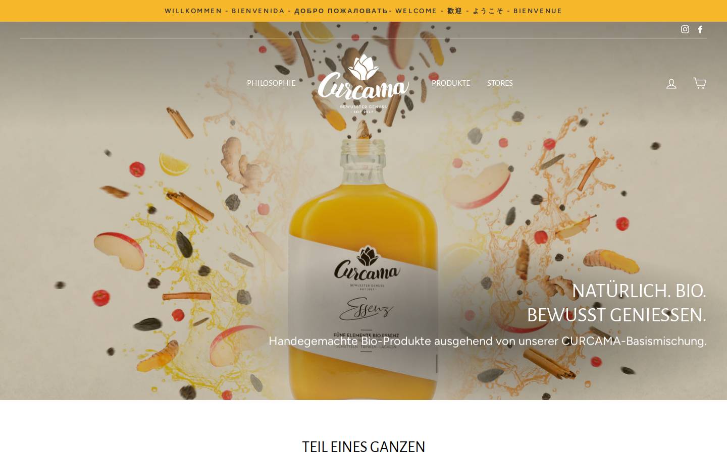 curcama.com homepage screenshot