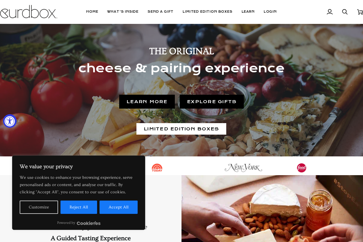 curdbox.com homepage screenshot