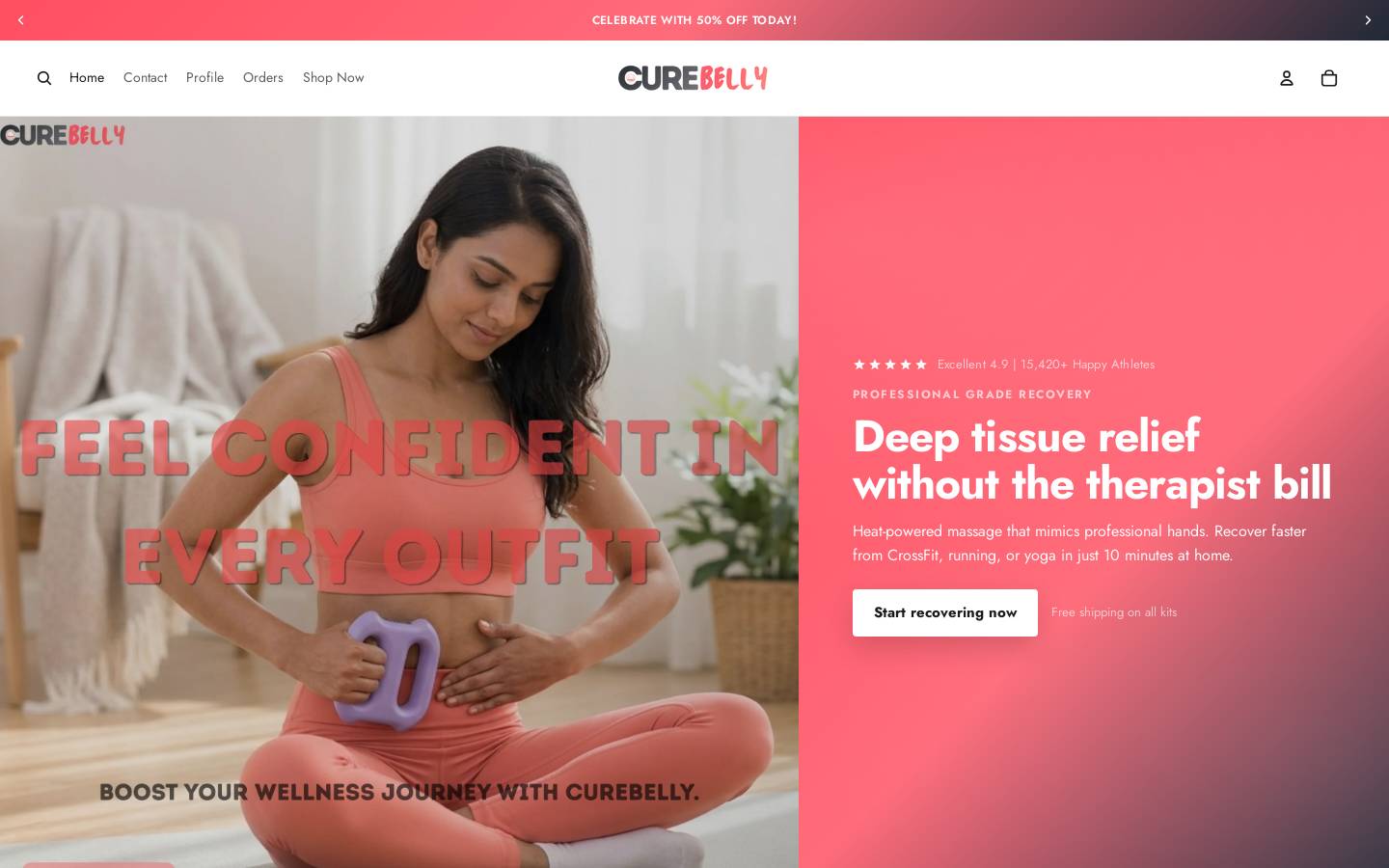curebelly.shop homepage screenshot
