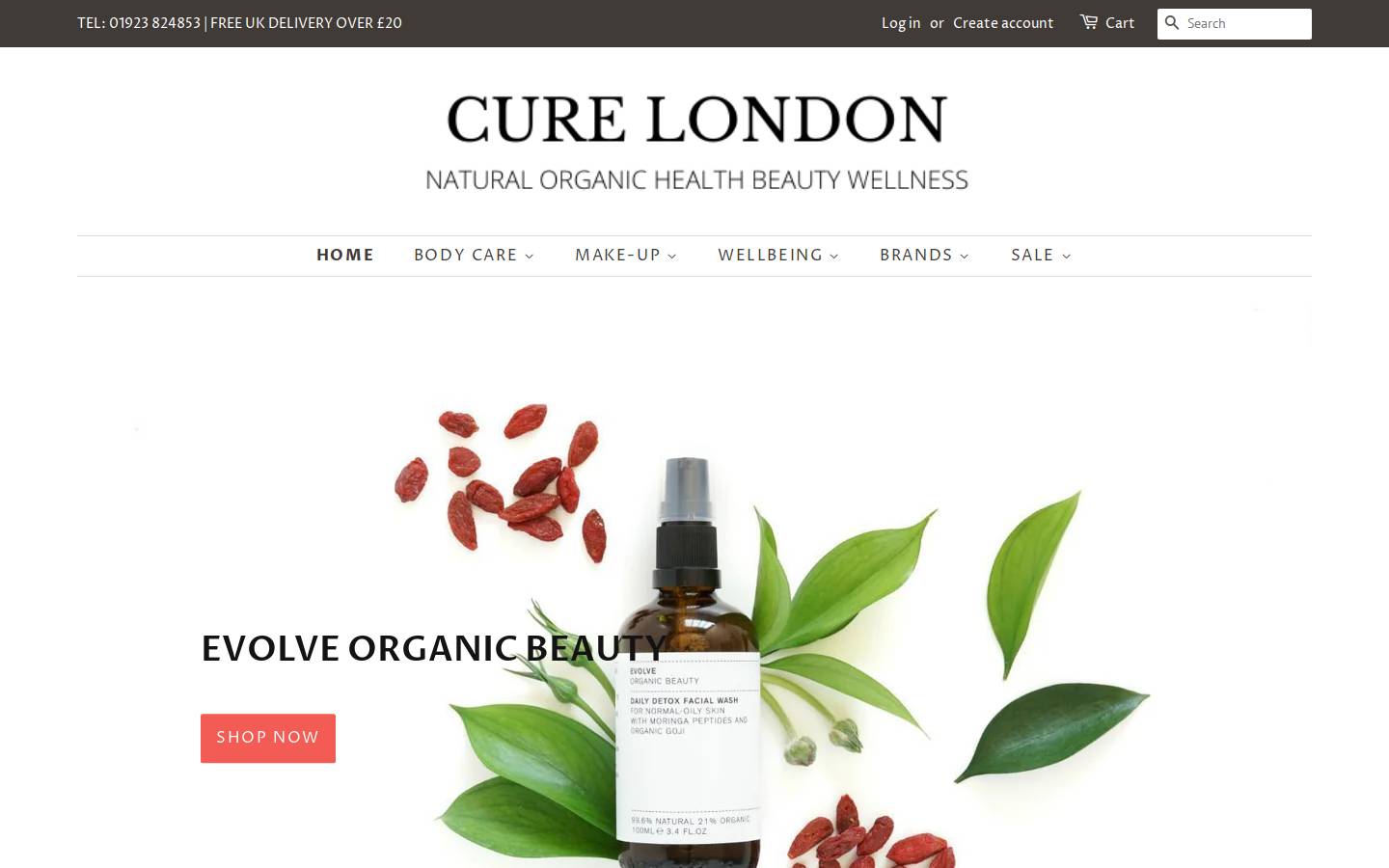 curelondon.com homepage screenshot